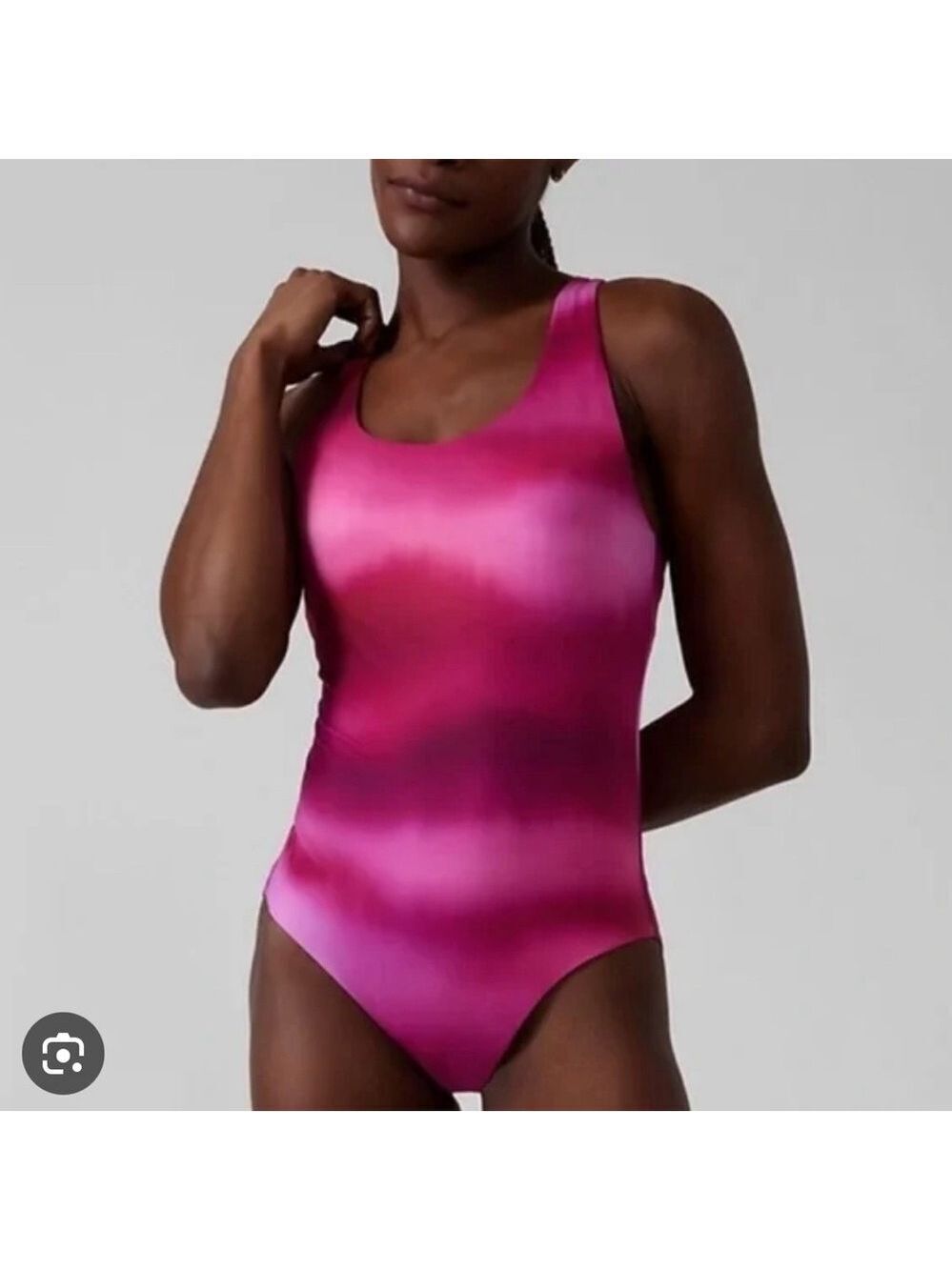 Athleta Malibu One Piece Surf Blur Ombré Barbiecore Pink Swimsuit S - Picture 1 of 7